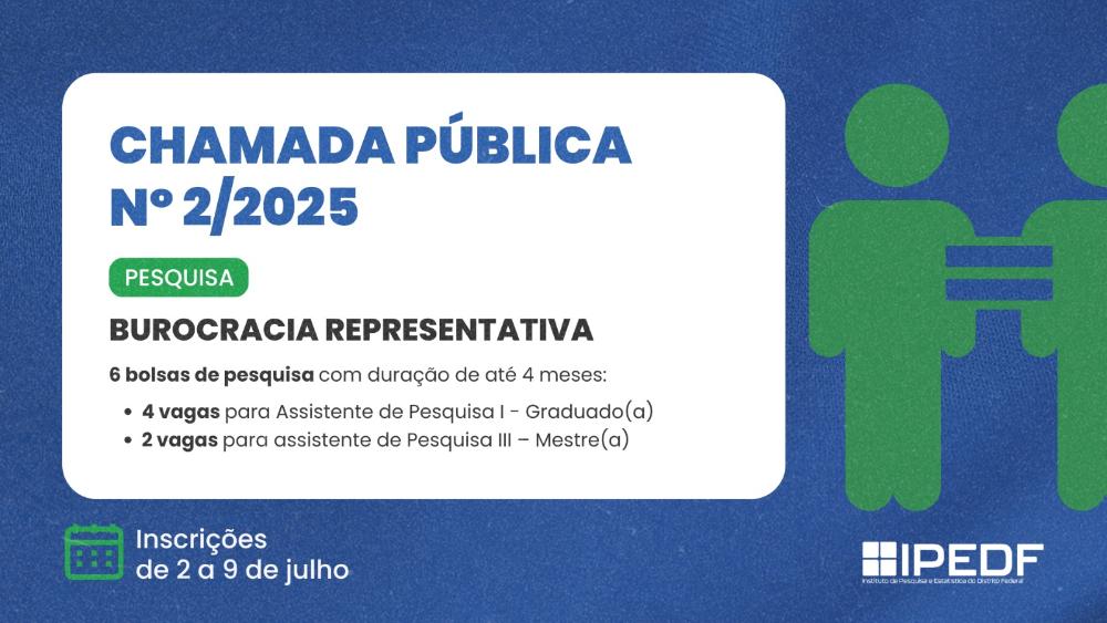 Capa da notícia: IPEDF abre seleção para pesquisadores em estudo sobre representatividade negra no serviço público do DF